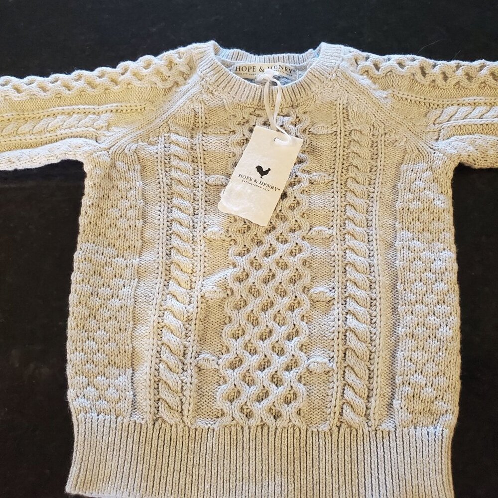 Child's Hope & Henry Cable Knit Organic Cotton Sweater XXS SNAG AS SHOWN